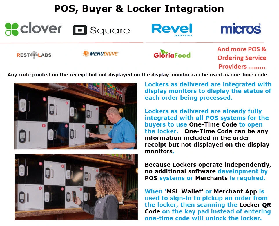 Smart locker POS integration for retail stores USA